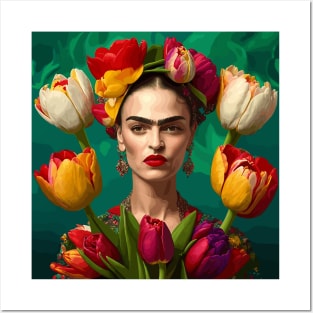 Frida and Tulips Posters and Art